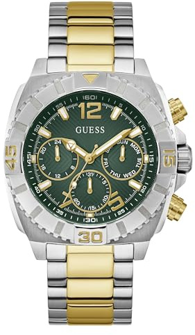 GUESS Herren Uhr Armbanduhr Chronograph Traction Edelstahl