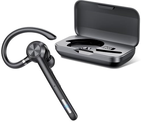 Tukio Auriculares inalambricos Bluetooth, Auriculares Bluetooth 5.3, 100H Hablar Manos Libres, Doble ENC Cancelación de Ruidos Auricular de Ergonomía Peso Ultraligero, para iPhone/Android/PC