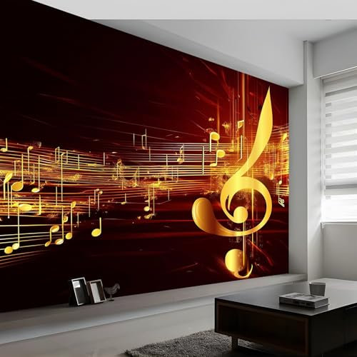 Fototapete Musiknote Daube Tapete 400 x 280 cm (B x H), Musik Vlies Wanddeko Vliestapete Wandtapete Dekoration Study Zimmer Wohnzimmer Restaurant Cafe Kinderzimmer