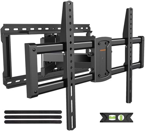 IWORKBOARD Full Motion 75 85 86 90 97'' TV Wall Mount Bracket, Loads 150 lbs Heavy Duty TV Mount, Swivel Tilt Extension Level, Complete Metal Bars & Wall Plate, up to 600x400mm VESA & 24'' Wood Studs