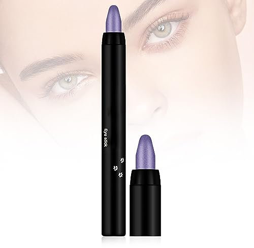 Wasserfester Glitzer Lidschattenstift, 2024 Neuestes 2 Stück Wasserfester Glitzer Lidschatten Stift, Glitter Lidschatten Stick Schimmer Glitter Perle Creme Lidschatten Stick (09 Violett)