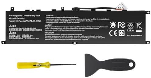ASUNCELL 15.2V/99.99Wh BTY-M6M Batteria del Computer Portatile per MSI Creator 15, MSI GS66 Stealth, MSI GE66 GE76 Raider, MSI GE76 Dragon Tiamat, MSI WS66 Intel 10th Gen, MSI WS66 Mobile Workstation