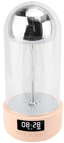 Bewinner Jellyfish Night Light Lamp with Bluetooth Speaker - Rechargeable 7 Color Jellyfish Night Light,Smart Jelly Fish Tank Mood Lamp, Birthday Holiday Gifts for Adults Kids (Pinkish)