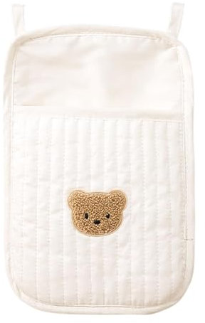 Windel-Organizer für Kinderbett, Baby-Nachttisch-Aufbewahrungstasche, Wiegen-Aufbewahrungstasche mit 2 Taschen, Kinderbettzubehör, Nachttisch-Organizer, Kinderzimmer-Aufbewahrung, Stubenwagen-Aufbewah