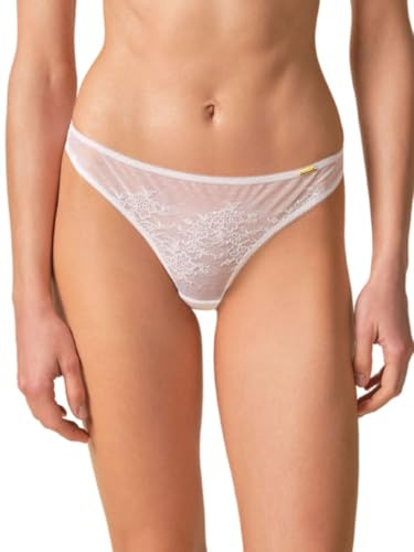 Gossard Women's Glossies Lace Thong Panties, White, XL