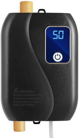 Scaldacqua istantanea 220 V 3,5 kW elettrico con display LCD – Dispositivo da parete compatto per cucina e bagno – Mini scaldabagno istantaneo acqua calda istantanea