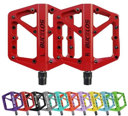 AEYINO Nylon Plattform Fahrradpedale - 9/16 | Große Plattform mit rutschfesten Pins, leichtes Nylon, 9/16 Achse passend für MTB, Rennrad, Gravel & Hybridräder