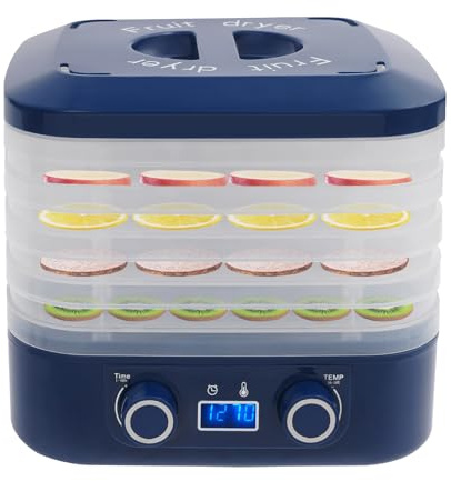 Dörrautomat, Dörrgerät mit 5 Stock, 35-70℃,mit LED-Anzeige, bis 1-48h-Timer,Dörrgerät Dehydrator Obsttrockner Dörrapparat - Obst Fleisch Pilze uvm