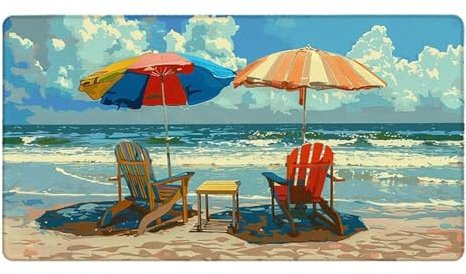Tapis de Souris Jeu 500 x 250mm XXL Tapis Souris Gaming Grand Pad Bureau avec Base AntidéRapante ImperméAble à l'eau Surface Bords Cousus Haute Précision Vitesse Gamer PC/Console Chaises de plage F727