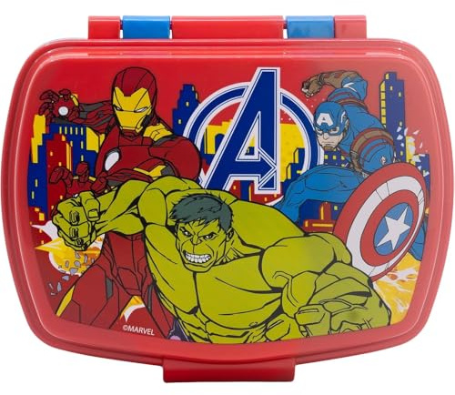 CARTOON Portamerenda in plastica riutilizzabile, portapranzo, contenitore per il pranzo scuola tempo libero (Avengers)