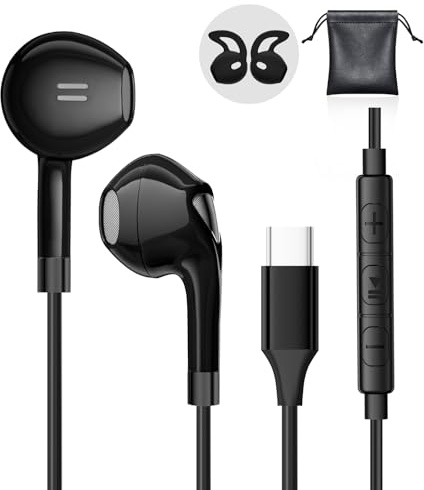 Casque USB C pour Samsung Galaxy S26 S25 S23 S22 Ultra S24 A55 A56 A16 5G | Ecouteur USB C avec Microphone Casque USBC avec câble Ecouteurs pour i Phone 15 16 17 Pixel 10a 9 Pro iPad Air 5 Redmi Note