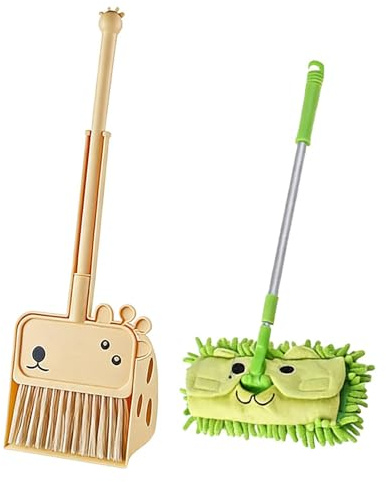 Kids Cleaning Set Riaisttd, Interactive Pretend Playset, Broom Housekeeping Play Set for Children, Boys, Girls, Teens, Adults, Women, Men, Birthday, Home, Bedroom, Kitchen, Classroom