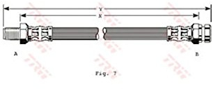 TRW Bremsschlauch PHB337 Länge: 282mm, | Kompatibel mit: SEAT MARBELLA, MARBELLA Kasten/Schrägheck, PANDA, TERRA, TERRA Kasten/Kombi
