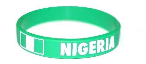 Komonee 1 x Nigeria Green World Cup Sports Event Football Country National Flag Silicone Wristband