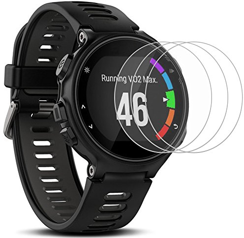 Films de Protection d'Ecran pour Garmin Forerunner 735XT Montre Connectée, AFUNTA 3 Paquets de Protecteur de Smartwatch en Verre Trempé Optique