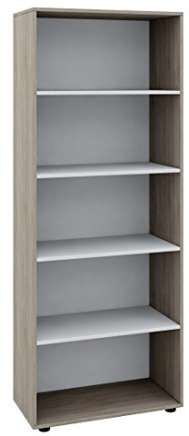 VCM Holz-Regal | Maße: B. 70 x H. 178 x T. 40 cm | 5 Fächer | Allzweckregal | Schuhregal | ohne Türen – Vandol Sonoma-Eiche