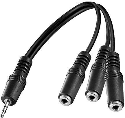 F57 3,5mm Audio Kabel Adapter – 1 auf 3 Klinke Splitter, 3X 3,5mm Buchsen, Stereo Audio Adapter für Headset, PC, Smartphone, und mehr