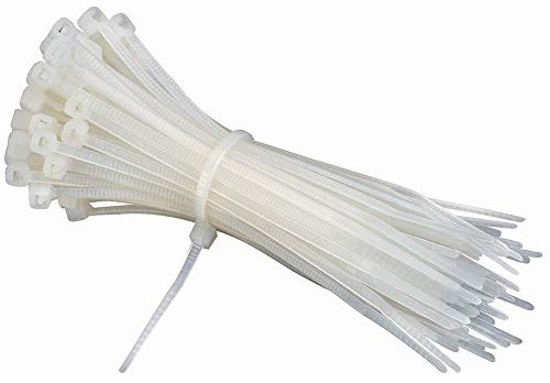 UKCable-Ties Cable Ties 80mm x 2.5mm Natural/White Nylon Plastic Zip Tie Wraps - Pack of 300