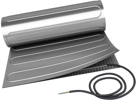 Elektrische Fußbodenheizung HoWaTech ALU für Laminat Parkett Vinyl Komplett Set TWIN Heizmatte 150 W/m², Heizfläche:6.00m²