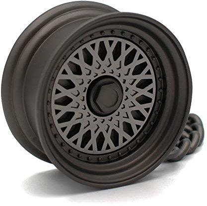 VmG-Store Speichenfelge Style Matt Schwarz/Chrom Felge Schlüsselanhänger - massiver Anhänger S028 (Schwarz, Felge Matt Schwarz)