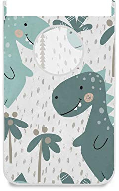 Mnsruu Wäschesammler zum Aufhängen, für Schlafzimmer, Kinderzimmer, Wohnheim, Tür, Schrank, faltbar, platzsparend, Eck-Wäschesammler, (Dinosaurier-Baby)