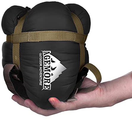 Agemore Ultra-light Warm Weather Rectangular Sleeping Bag, 75 L x 30 W, Lightweight Envelope sleeping bag for Outdoor Camping, Backpacking & Hiking - Fit for Kids, Teens and Adults (Black)
