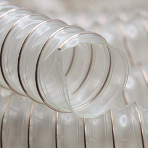 DS24 Transparent Absaugschlauch Spiralschlauch Flexschlauch schwer entflammbar 0,4 mm - Ø50mm
