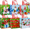 JOYIN Weihnachten Tote Bags 34.29cm x 20.32cm x 10.16cm Extragroß Wiederverwendbare Taschen Nicht gewebt Weihnachtsgeschenkverpackungstaschen mit Griffen für Weihnachtstüten