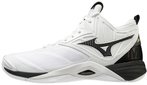 Mizuno Herren 430300.0090.11.0900 Wave Momentum Mid Volleyballschuh 9 (0900), weiß/schwarz, 42.5 EU