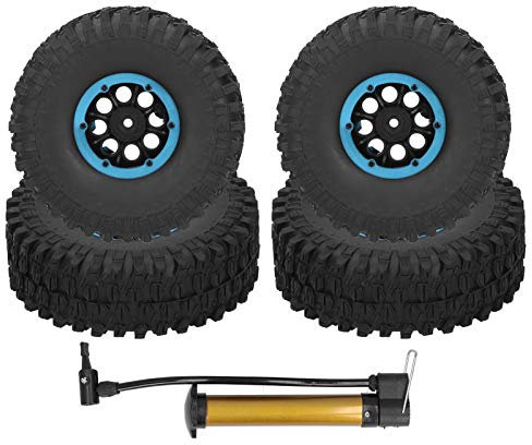 RiToEasysports 4-teilige RC-Rennreifen 120-mm-Gummi-Schlauchboot mit aufblasbarer Fernbedienung im Maßstab 1:10(Blau)