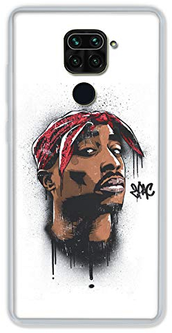 Cokitec Schutzhülle für Xiaomi Redmi Note 9, 2Pac Tupac Shakur, Weiß