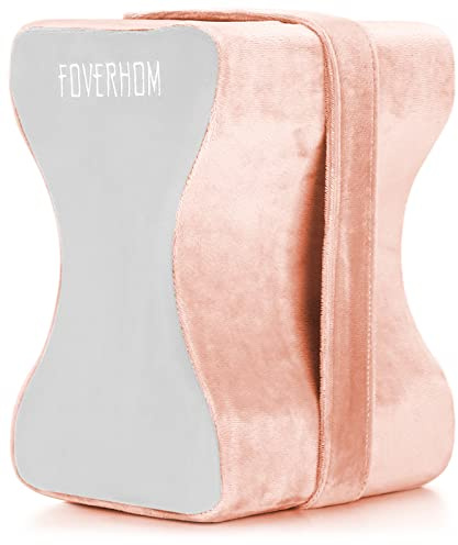 FoverhomCoussin de Genoux en Mousse Mémoire,Soutien Orthopédique,Rose | Mousse Haute Densité Avec Housse Douce et Respirante,Adapté Aux Dormeurs Sur le Côté,Aux Femmes Enceintes et Pour le Repos