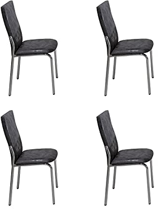 OMAC Küchenstühle Wohnzimmer Set 4 Stühle | Chrom Ausziehbar Esszimmergruppe Erweiterbar