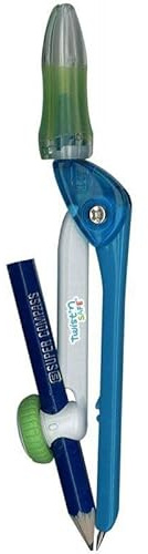 WONDAY - Compas métal pour enfants TWIST'n SAFE Bleu, Avec Sécurité pointe et maniabilité accrue