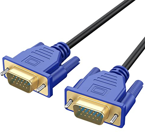 UVOOI VGA to VGA Cable 10FT, VGA Cord for Computer Monitor Gold-Plated SVGA Cable 1080P HD15 Male to Male