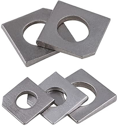 BOUACOUA M6 Quadratische Schräge Unterlegscheiben Edelstahl A2 Abgeschrägte Abgewinkelte Unterlegscheibe für Kanalstahl (5 Stück)