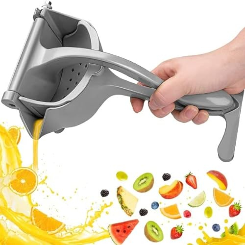 OISE ART STORE Trade Shop - Spremiagrumi Manuale A Leva in Alluminio con Contenitore Raccogli Succo Premuta