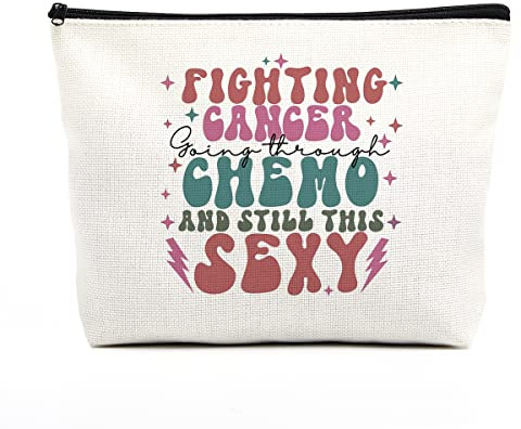 Make-up-Tasche Krebs Geschenke für Frauen Lustige Chemo Krebs Überlebende Krebs Kämpfer Krebs Krieger Geschenke für Sie Krebs Patient Freunde Inspirierende Brustkrebs-Bewusstsein Kulturbeutel