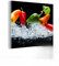 MuchoWow Glasbild Glasfoto Wandbild Bilder Deko 50x50 cm Paprika - Schwarz - Gemüse - Wasser - Blatt