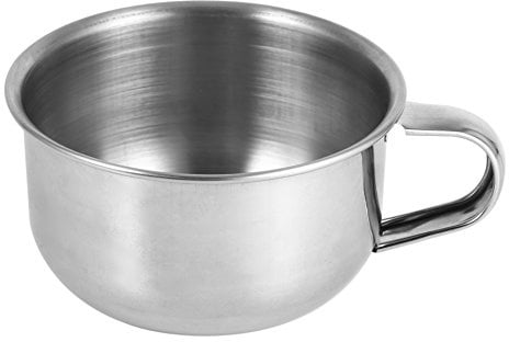 Sonew Mann Rasierschale, Edelstahl Metall Rasierseife Becher Schale, Rasierer Reinigungsschaum Werkzeug für Mann