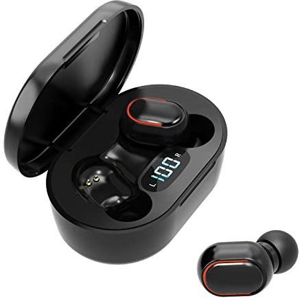 ZHUTA Cuffie Bluetooth, 2023 Cuffie Wireless 5.1 Hi-Fi Stereo Sound, Cuffie In-Ear Bluetooth con microfono, 28 ore Hi-Fi Stereo, Touch Control, Display LED, IP7 Waterproof, Auricolari Bluetooth USB-C