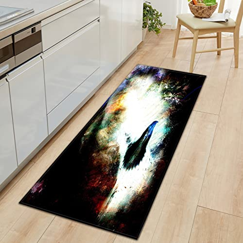 TFLABS KüchenläuferAbstrakt & Kritzelei rutschfest Küchenteppich mit Wasserdicht, Teppich Läufer Küchenmatte für Küche Flur Wohnzimmer Schlafzimmer Badezimmer 40 x 100cm