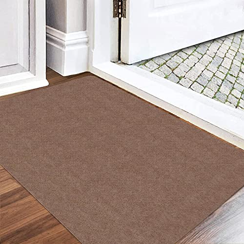 Fußmatte innen, 80x120cm waschbar Schmutzfangmatte,superdünne Eingangstürmatte,strapazierfähige Türmatte Schmutzfänger,Saugfähiger Küchenläufer,rutschfeste Schmutzfängerfußmatte (Braun 01, 80x120 cm)