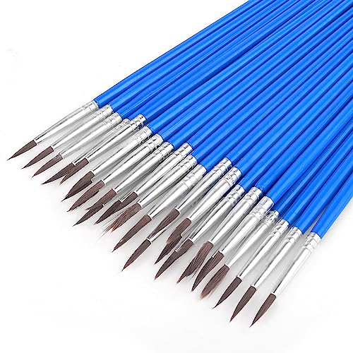 Prasacco Lot de 30 petits pinceaux professionnels à pointe fine pour enfants - Pour peinture miniature, peinture à l'huile et à l'aquarelle - Fournitures d'artisanat