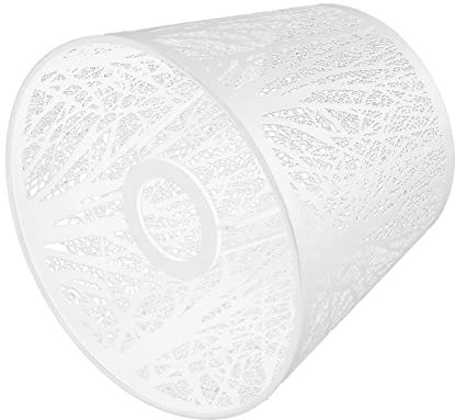 Schmiedeeisen-Lampenschirm, Geschnitzter Waldbaum, E27-Mini-Lampenschirm für Tischlampe, Schlafzimmer, Nachttisch-Dekoration, Baum-Lampenschirm (Weiss)