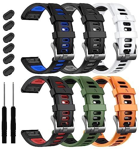 EZMVZKU 22mm QuickFit Armband für Garmin Fenix E/Fenix 8 47mm/Fenix 7/7 Pro/6/6 Pro,Silikon Ersatzarmband Kompatibel mit Fenix 5/5 Plus/Forerunner 965 955/Approach S70/S62 Sport Uhrenarmband