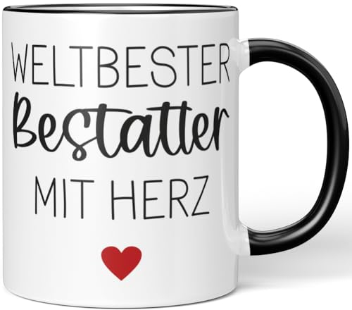 JUNIWORDS Tasse, Weltbester Bestatter, Schwarz (6671409)