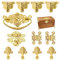 Morobor Gold Schmuckschatulle Antiker Verschluss Verschluss Hasp Scharniere Griff Box Eckschutz Kit für DIY Schmuckschatulle, Holzkoffer Schmuck Truhe Aufbewahrungsbox Box nicht enthalten