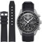 Stanchev bracelet en silicone sans fente pour Omega x Swatch moonsswatch, Omega x Swatch moonsswatch Speedmaster bracelet de remplacement de montre 20mm (Tout noir)