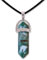 cotigo Collana in pietra naturale a forma di punta - Include una catena di filo cerato nero 45 cm - varie pietre semipreziose (Agata indiana)